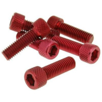 Bolzen Schraubensatz 6 Stück Innensechskant Alu rot - M8x25 VC21294