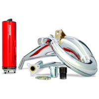 exhaust VOCA Cross chromed 50/70cc red silencer for Aprilia RX, SX, Derbi Senda VCR-RD38192/RE